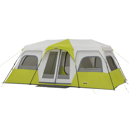 CORE 12-Person Instant Cabin Tent with 3 Rooms & Storage Pockets