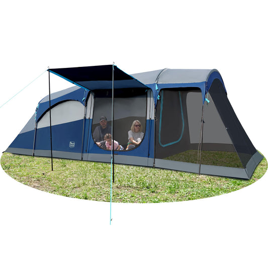 Timber Ridge 8-Person Waterproof Family Camping Tent with Screen Room & Carry Bag
